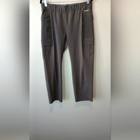 Eddie Bauer women's size 10 gray hiking cargo pants activewear biking camping - Picture 1 of 10